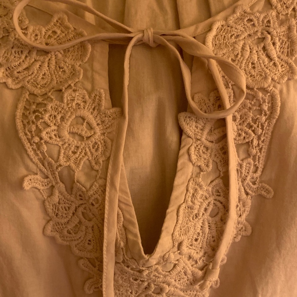 Boston Proper Cream Lace Peasant Blouse - Picture 5 of 6